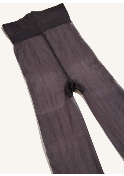 Kadın Kızıl Siyah 5 Denye Külotlu Çorap B5872AXNS