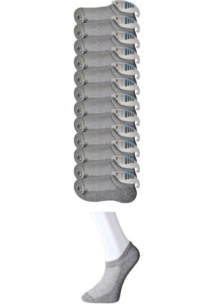 Litaetrend Gri Erkek Görünmez Çorap 12 Çift