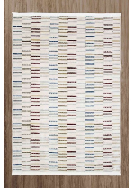 Aden Serina Vibe Kadife Dokuma Halı | Kaymaz Tabanlı | Makinede Yıkanabilir | Modern Halı | Krem | SRV02