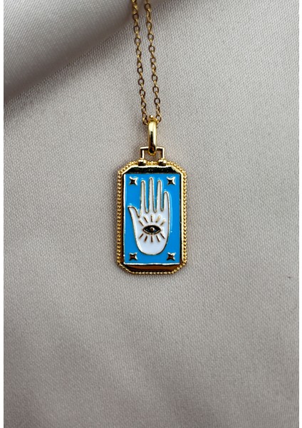 Fıora Tarot Kartı El Kolye Gold Ayarlanabilir Altın Zincirli