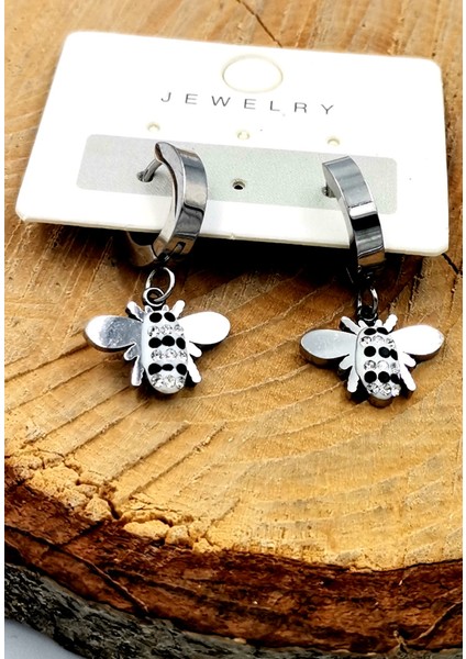 Zirkon Taşlı Lüks Çelik Küpe fiyatları