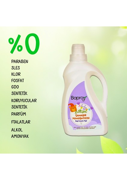 Bebekler Için Bitkisel Çamaşır Deterjanı 2 lt+Bitkisel Çamaşır Yumuşatıcısı Doğal Lavanta Yağlı 1 lt modelleri