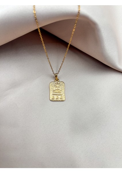 Fıora Gold Kaplama Tarot Kolye Ucu Ayarlanabilir Gold Zincir