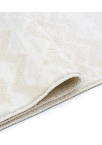 Serina Kadife Dokuma Halı | Kaymaz Tabanlı | Makinede Yıkanabilir | Modern Halı | Krem |SRN02 fırsatları