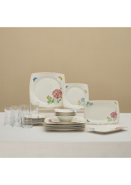 Forever Bone Velora 26 Parça 6 Kişilik Kahvaltı Takımı