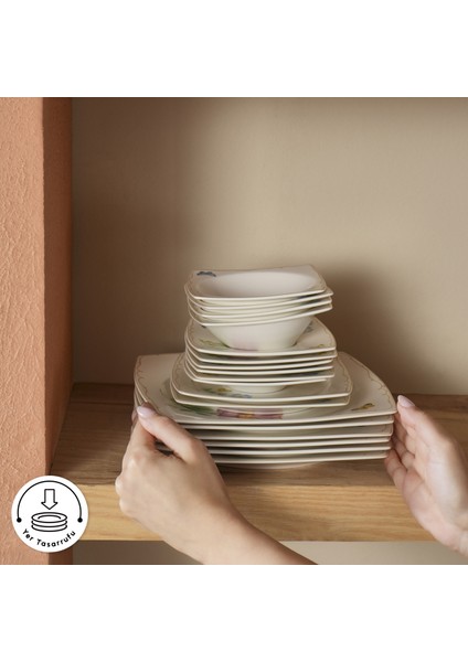 Forever Bone Velora 26 Parça 6 Kişilik Kahvaltı Takımı