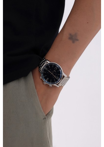 Premium Infinity Ipc Kaplama Gümüş Lacivert Erkek Kol Saati indirimleri