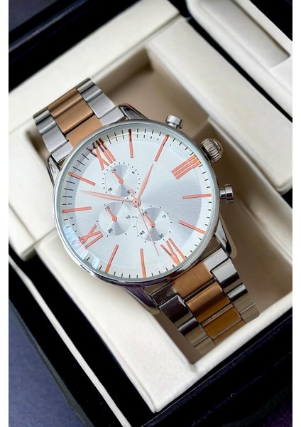 Premium Infinity Ipc Kaplama Gümüş Rose Erkek Kol Saati