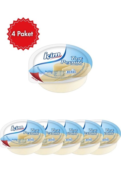 Tost Peyniri 400 g x 4 Paket – Kolay Eriyen Peynir, Tost ve Yemekler İçin