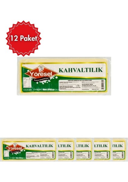 Yöresel Tost Kaşar 600 G x 12 Paket – Taptaze, Lezzetli ve Eritmeye Uygun