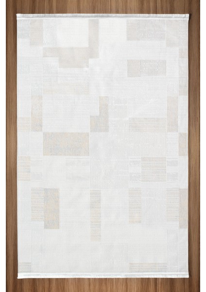 Aden Serni Kadife Dokuma Halı |kaymaz Tabanlı Makinede Yıkanabilir Halı |modern Salon Halısı |BEYAZ|SNI01