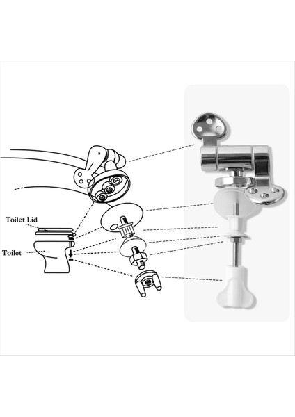 Tuvalet Koltuk Menteşe 1 Pair Yedek Paslanmaz Çelik Menteşeler Tüm Tuvalet Koltuk Kapağı Kapak Yumuşak Yakın Klozet Bağlantı Parçaları (Yurt Dışından) modelleri