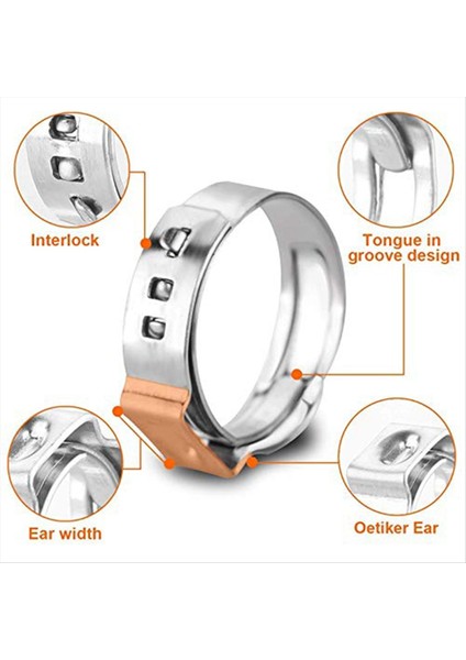 131PCS Tek Kulak Hortum Kelepçeleri, Paslanmaz Çelik Pex Kelepçeleri, Boru Bağlantıları Için Adımsız Kelepçeler, Sıkıştırma Halkası Kelepçeleri (Yurt Dışından) indirimleri