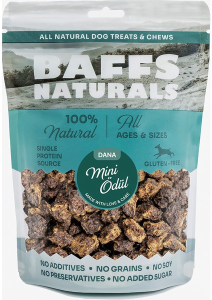 Baffs Naturals Dana Mini Ödül %100 Doğal Köpek Ödül Maması 100 gr
