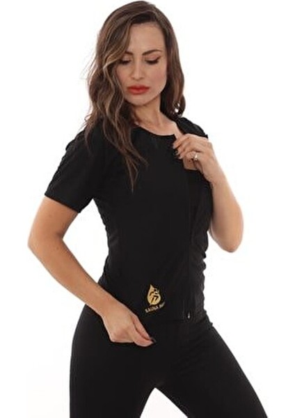 Kadın Termal Korse Tayt ve Fermuarlı Takım Siyah Terletici Etki 2 Parça indirimleri