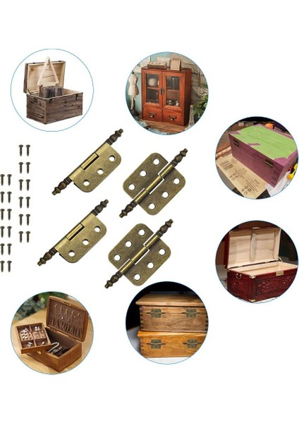4 Adet Mini Menteşeler Antika Bronz Retro 6 Delik, Ahşap Takı Kutusu Dolabı Için 24 Adet Vidalı Donanımı Menteşeler (Yurt Dışından) fiyatları