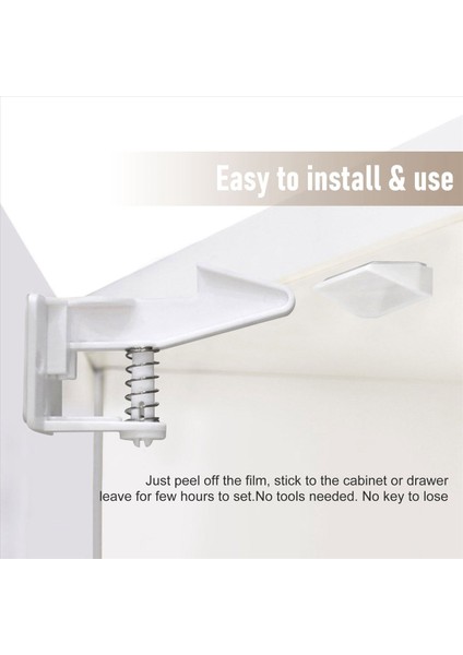 10PCS Dolap Kilitleri Çocuk Güvenlik Mandalları Bebek Güvenli Manyetik Çekmeceli Dolap Kilit Çocukları Yapışkanlı Geçirmez Dolap Kilitler Beyaz (Yurt Dışından) indirimleri