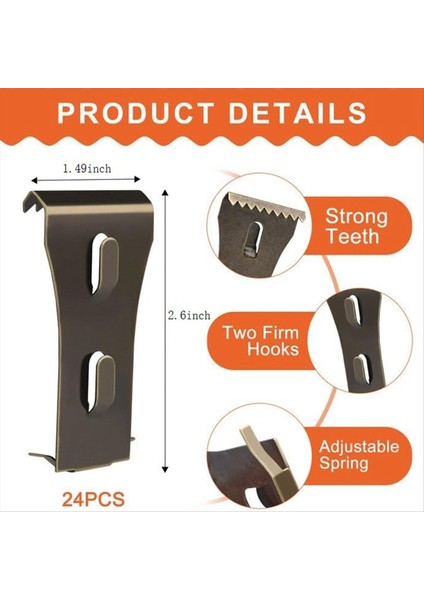 24PCS Tuğla Duvar Klipsleri Tuğla Kanca Klipsleri Çelik Tuğla Askı Ağır Hizmet Tipi Metal Askıları Açık Havada Asılı (Yurt Dışından) fiyatları