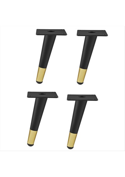 4 Adet Metal Mobilyalar Için Bacaklar Siyah ve Altın Kanepe Demir Masa Ayak ve Masa Sandalyesi Şifoniyer Yedek Ayaklar (Yurt Dışından)