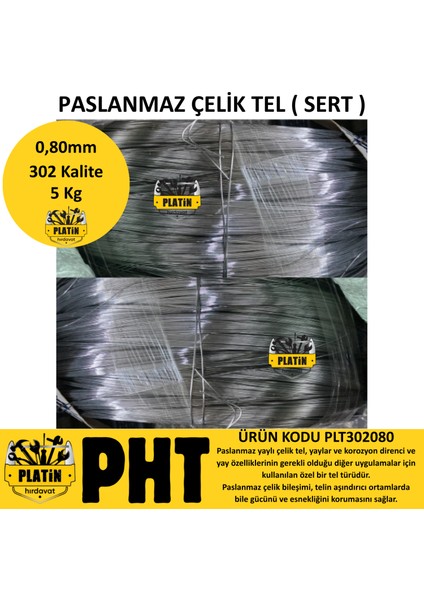 302 Kalite Paslanmaz Çelik Tel 0,80MM ( Parlak ) 5 kg fiyatları