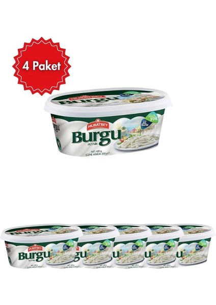 Burgu Peyniri 200 GR x 4 Paket – Kahvaltı ve Sofralar İçin Pratik Lezzet