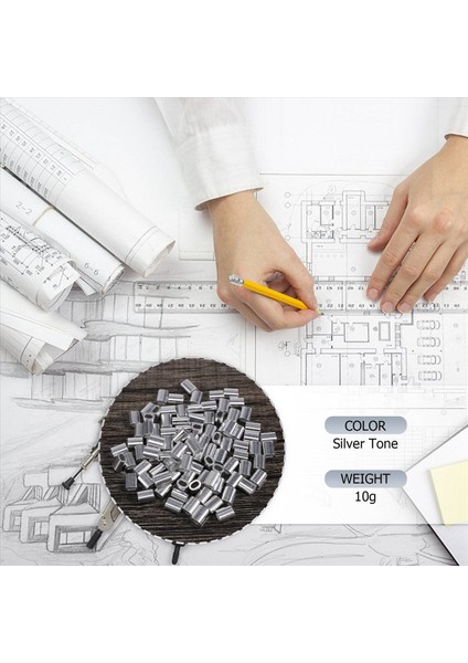 100 Pc 1mm Çelik Tel Halat Alüminyum Ferrules Kollu Gümüş Ton (Yurt Dışından) fırsatları