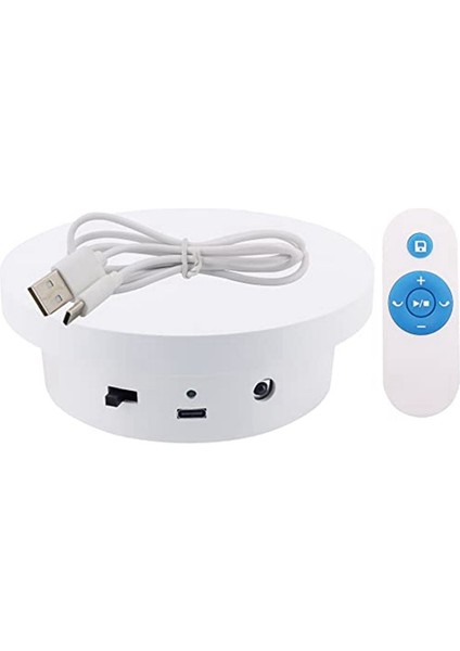 Dönen Ekran Stand Ayarlanabilir Hız Uzaktan Kumanda 5.1in Çapı 11LB Yük Kapasitesi Tip-C Güç Kaynağı (13CM) (Yurt Dışından)