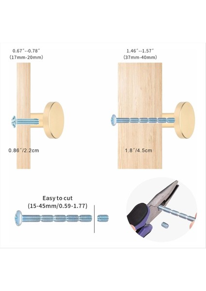 Altın Dolap Düğmeleri - 8pcs Fırça Pirinç Yuvarlak Çekme Mutfak, Dresser, Dolap, Dolap, Mobilya Için Kulplar (Yurt Dışından) fırsatları