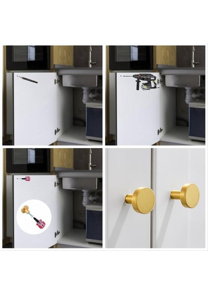 Altın Dolap Düğmeleri - 8pcs Fırça Pirinç Yuvarlak Çekme Mutfak, Dresser, Dolap, Dolap, Mobilya Için Kulplar (Yurt Dışından) indirimleri