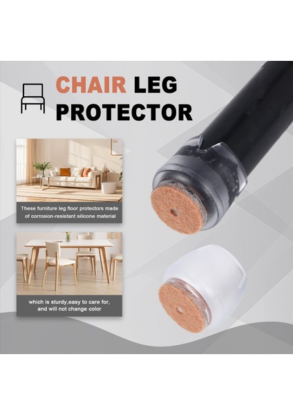 Sandalye Bacak Zemin Koruyucuları 24 Adet Şeffaf Şeffaf Silikon Sandalye Bacak Kapakları Parke Zeminler Için Mobilya Kaydırıcıları (Yurt Dışından) fırsatları