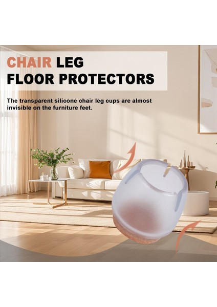 Sandalye Bacak Zemin Koruyucuları 24 Adet Şeffaf Şeffaf Silikon Sandalye Bacak Kapakları Parke Zeminler Için Mobilya Kaydırıcıları (Yurt Dışından) indirimleri