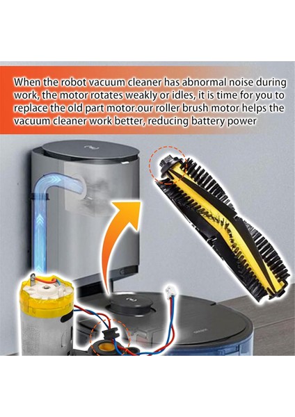 Robot Süpürgeler Ana Fırça Motoru Uyumlu T8 T9 / T8 / T8 / N8 Pro / N8 / N8 Serisi Süpürge Yedek Parçaları (Yurt Dışından) modelleri
