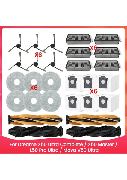 X50 Ultra COMPLETE/X50 MASTER/L50 Pro ULTRA/V50 Yedek Parçaları Fırça Filtreleri Paspas Pedleri Toz Torbaları (Yurt Dışından)