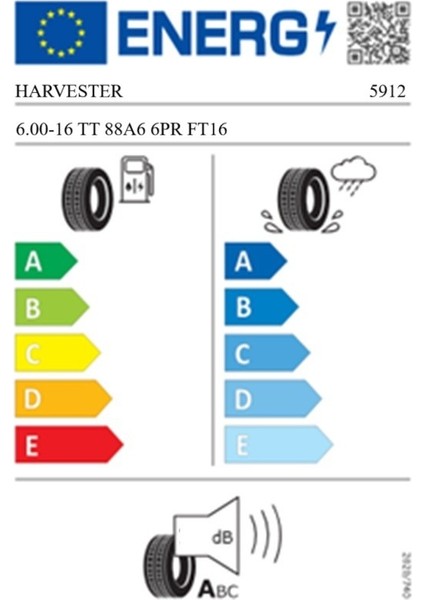 6.00-16 Tt 88A6 6pr FT16 Traktör Ön Lastiği (Üretim TARIHI:2025) fiyatları