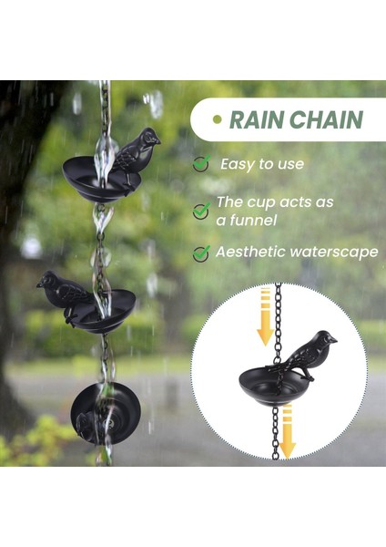 Mobil Kuşlar Bardaklarda Yağmur Zinciri Dışarı Için, Oluk Için Yağmur Zincirleri, Ev Için Yağmur Zinciri, 9X7X100CM (Yurt Dışından) indirimleri