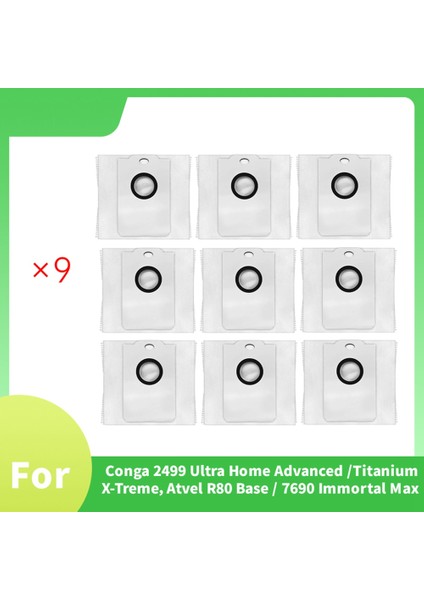2499 Ultra Home Advanced / Titanium X-Treme, Atvel R80 Base 7690 Immortal Max Elektrikli Süpürge Için 9 Parça Toz Torbası (Yurt Dışından) fiyatları