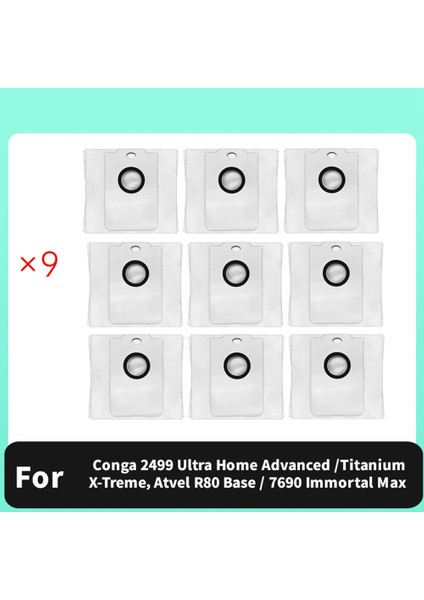 2499 Ultra Home Advanced / Titanium X-Treme, Atvel R80 Base 7690 Immortal Max Elektrikli Süpürge Için 9 Parça Toz Torbası (Yurt Dışından) modelleri
