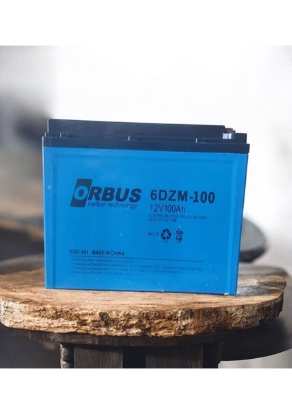 12V 100AMPER 100AH 3 Tekerlekli Elekrikli Araçlar Için Jel Akü - Ebatlar: 224X150X178MM