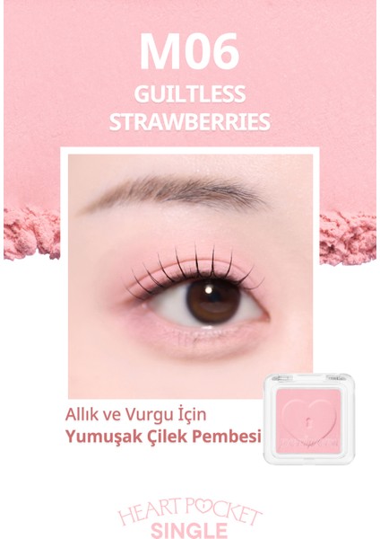 Kişiselleştirilebilir Mat Tekli Far PERIPERA Heart Pocket Single (M06 Guiltless Strawberries) fiyatları