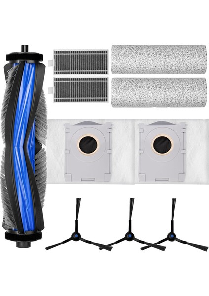 X8 Pro Omni Elektrikli Süpürge Için 10 Adet Yedek Parça, Ana Fırça, Filtreler, Toz Torbaları, Yan Fırçalar (Yurt Dışından)