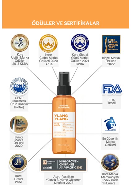 Parfüm Etkili, Besleyici Saç Misti Kundal Rich Perfume Hair Mist 100ML (Ylang Ylang) fırsatları