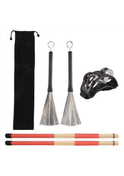 4pcs Drum Profesyonel Hafif Ahşap Akustik Davul Fırçaları Davul Sopa Araçları Kitler Seers Için Drum Oyuncuları (Yurt Dışından) fiyatları