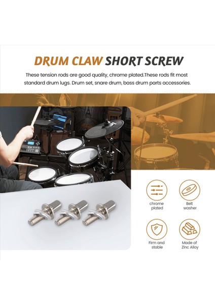 12PCS Davul Gerginlik Çubukları Gerginlik Vidaları Bas Davul Vidaları Set Bas Trampet Davul Aksesuarları Davul Donanımı M5X15MM (Yurt Dışından) fırsatları