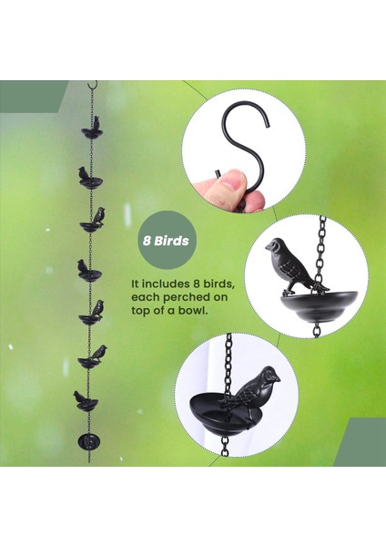 Mobil Kuşlar Bardaklarda Yağmur Zinciri Dışarı Için, Oluk Için Yağmur Zincirleri, Ev Için Yağmur Zinciri, 9X7X80CM (Yurt Dışından) indirimleri