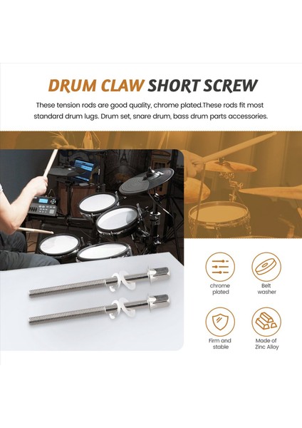 12PCS Davul Gerginlik Çubukları Gerginlik Vidaları Bas Davul Vidaları Set Bas Trampet Davul Aksesuarları Davul Donanımı M5X60MM (Yurt Dışından) fırsatları