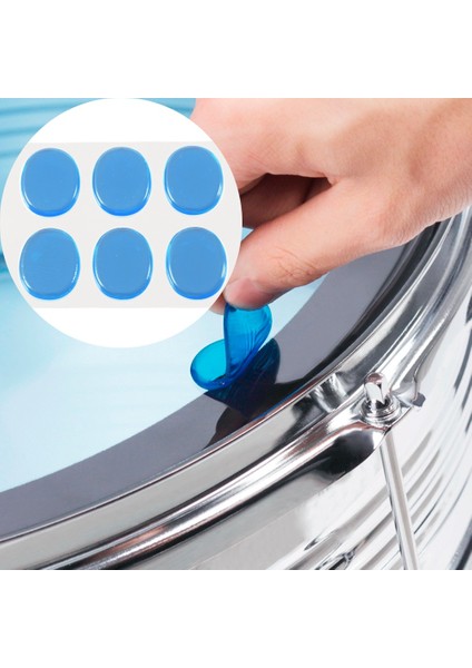 6pcs/set Trampet Drum Sessiz Pad Drum Damper Jel Pedler Trampet Tom Drum Muffler Sessiz Şeffaf Perküsyon Enstrüman Aksesuarları (Mavi) (Yurt Dışından) fiyatları