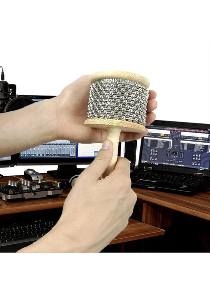 Çap 11.5cm Ahşap El Kabasa, Yetişkin Band Müzik Eğitimi Için Metal Boncuklu El Krankılı Perküsyon Enstrümanı (Yurt Dışından) fırsatları