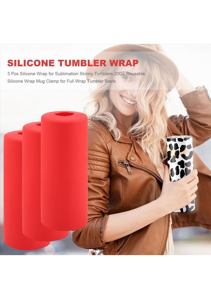 3 Adet Süblimasyon Için Silikon Sargısı Sıska Bardaklar 20 Oz Yeniden Kullanılabilir Silikon Sargısı Kupa Tam Sargı Için Boşluk Boş (Yurt Dışından) fırsatları