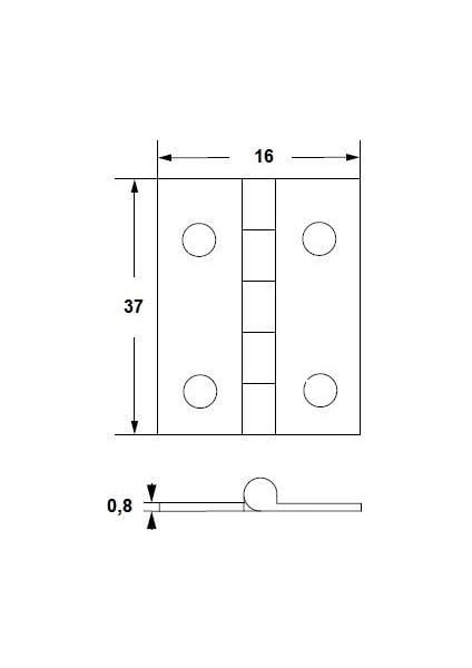 Mücevher, Puro Kutu Yaprak Menteşesi Krom 16*37 mm modelleri
