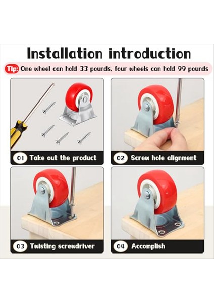 12 Adet Tekerlekler Mobilya Için Metal Üst Plakalı Sert Döner Sabit Hint Tekerlekleri, Vidalı Küçük Aletler (Yurt Dışından) fiyatları